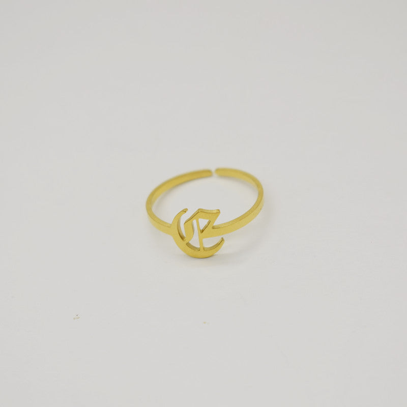 Vintage English Alphabet Ring in 18K Vacuum Plating