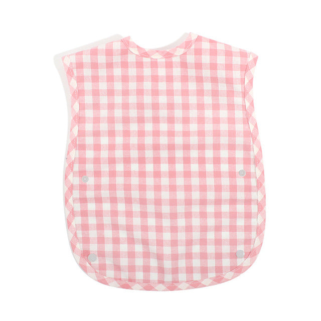 Fashion Plaid Waterproof Cotton Bib for Infants and Kids