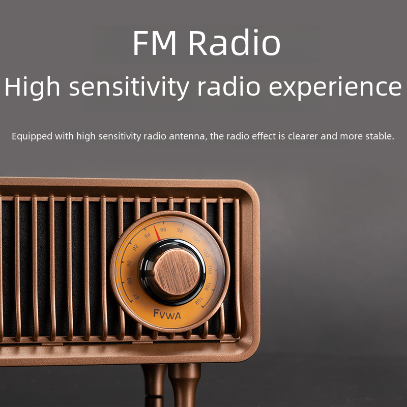 AS19 Retro Bluetooth Speaker with FM Radio and Bass