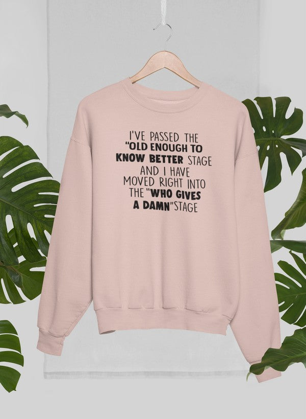 Old Enough To Know Better Sweat Shirt