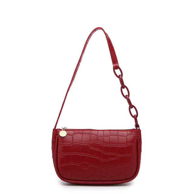 Crocodile Design Women's Shoulder Handbag and Bag
