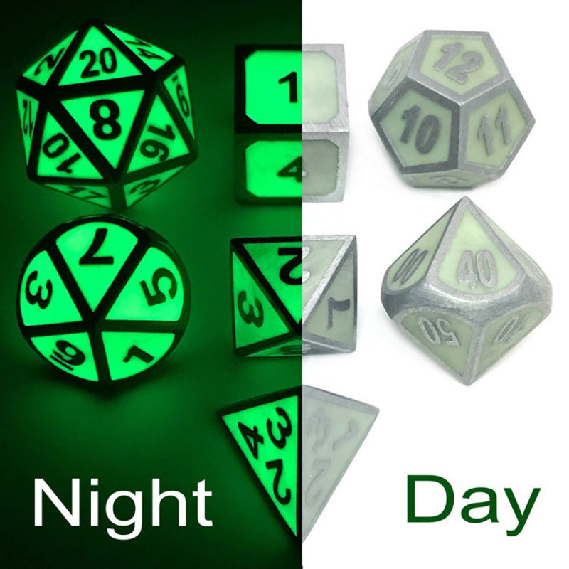 Glow-in-the-Dark Metal Dice Set for KTV and Bars