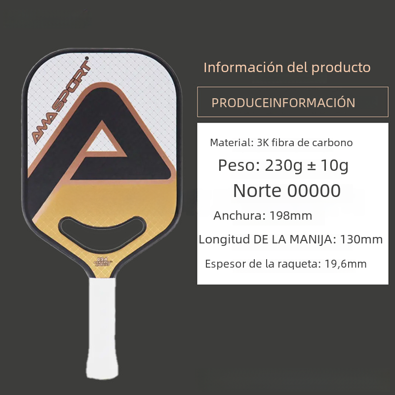 AMA 3K Carbon Fiber High-End Pickleball Paddle
