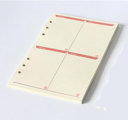 Cartoon 6-Hole Notebook Inner Pages for Fresh Journaling