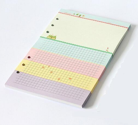 Cartoon 6-Hole Notebook Inner Pages for Fresh Journaling