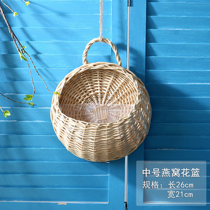 Woven Wall Hanging Basket for Flowers and Plants