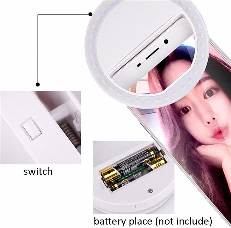 RK12 Portable LED Ring Light for Mobile Selfies