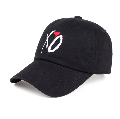 Cotton Embroidered Baseball Cap with Heart XO Design