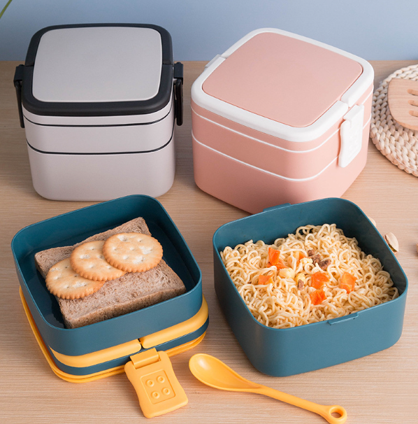 Portable Double-Layer Food Storage Container