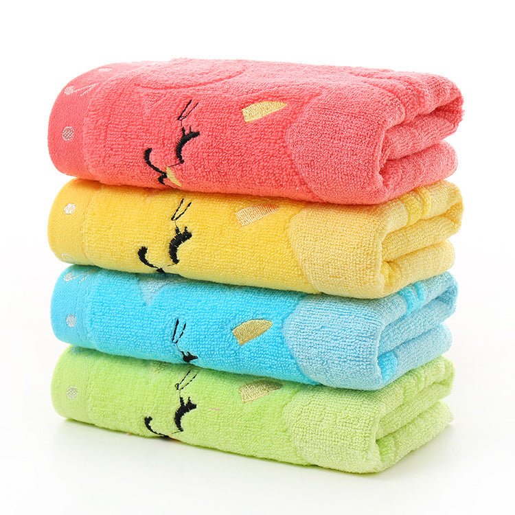Kids' Jacquard Towel, Cat Design, Baby Towel