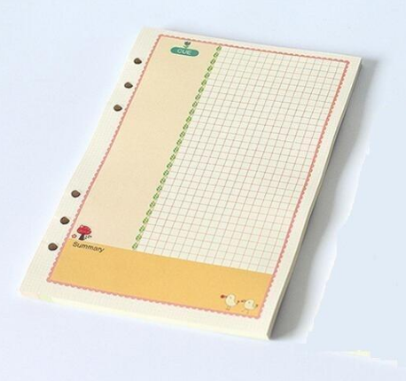 Cartoon 6-Hole Notebook Inner Pages for Fresh Journaling