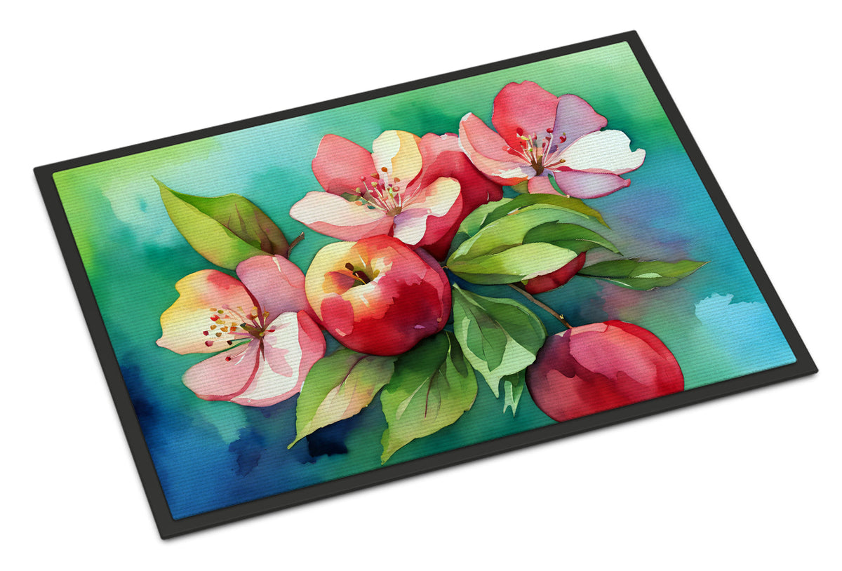 Arkansas Apple Blossom in Watercolor Doormat