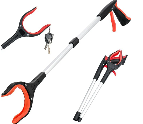 Foldable Grabber with 360° Swivel Clip - Blue (One Piece)