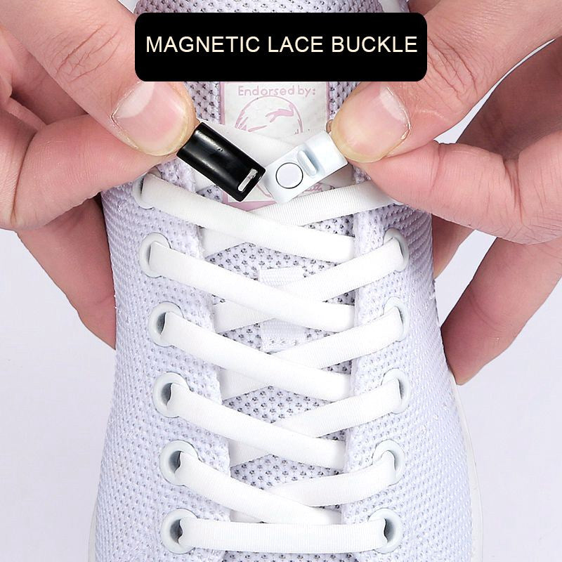 Colorful Magnetic No-Tie Shoelaces with Metal Flat Design