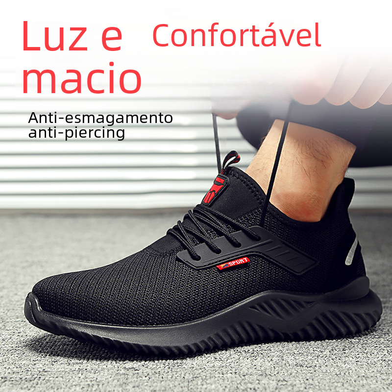 Men's Safety Shoes with Steel Toe, Lightweight & Slip-Resistant