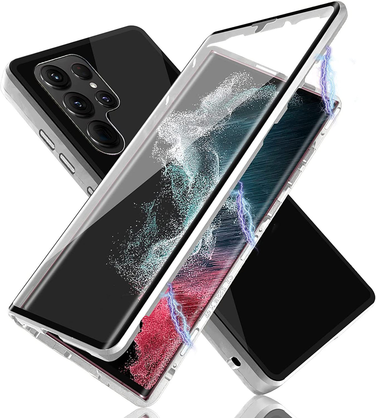 Magnetic Metal Dual-Sided Glass Case for Samsung S22