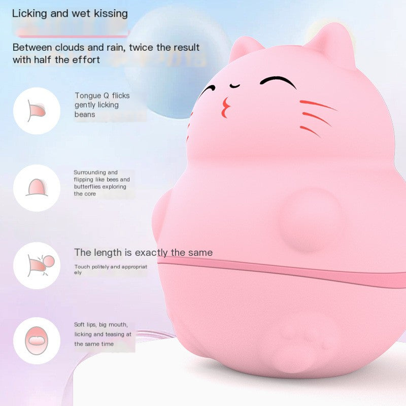 Silicone Cat Licking Vibrator - Portable Adult Toy