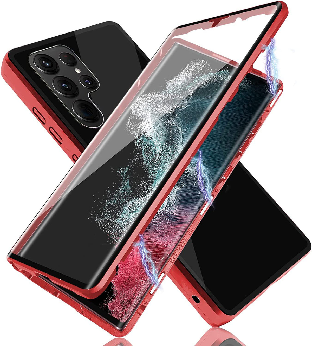 Magnetic Metal Dual-Sided Glass Case for Samsung S22