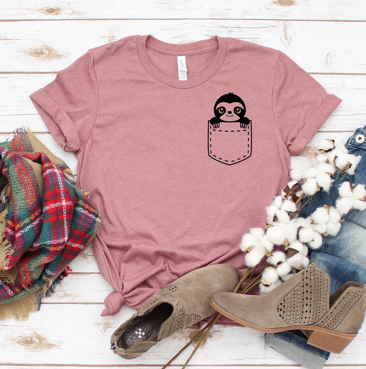 Sloth Pocket Print T-shirt
