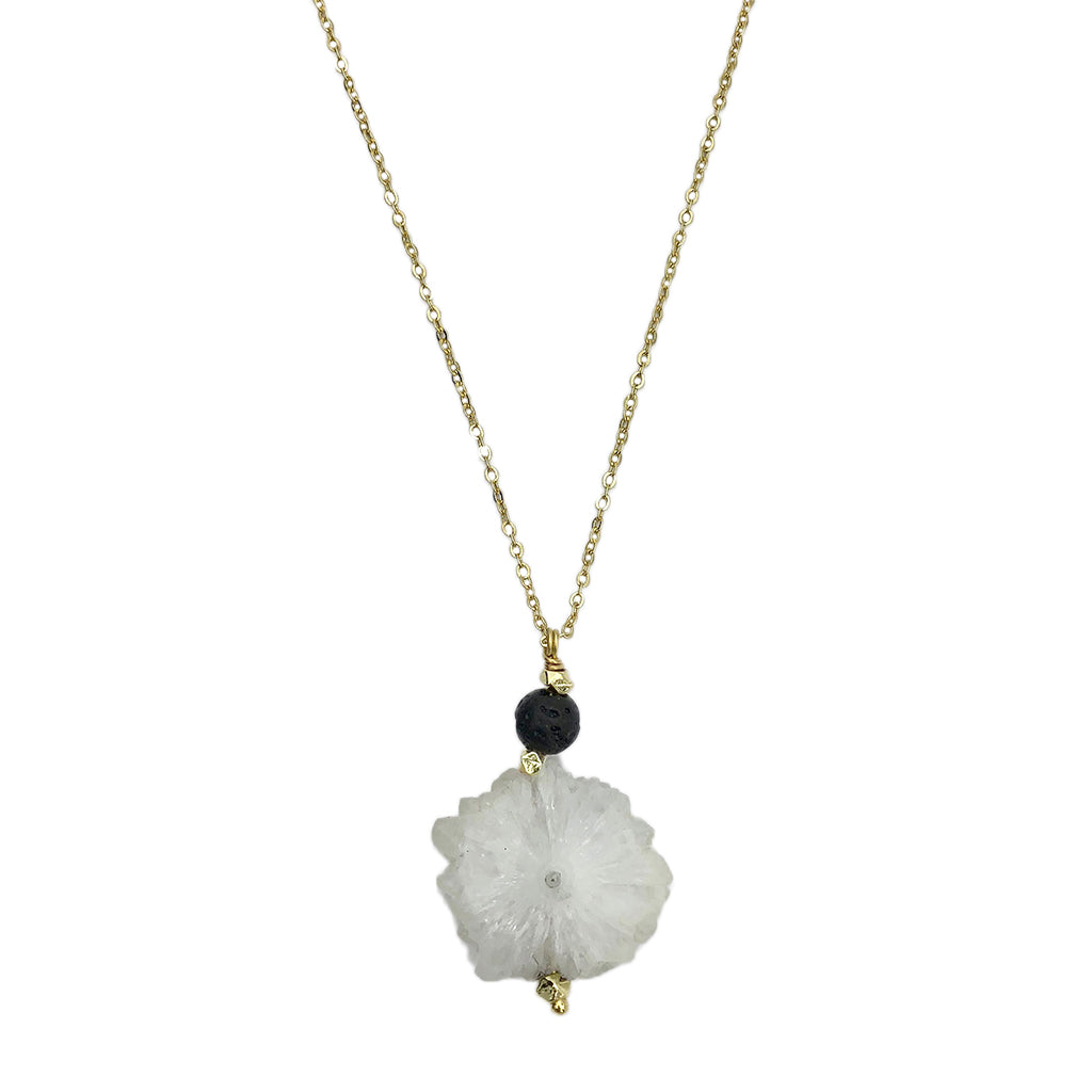 Solar Quartz Lava Necklace