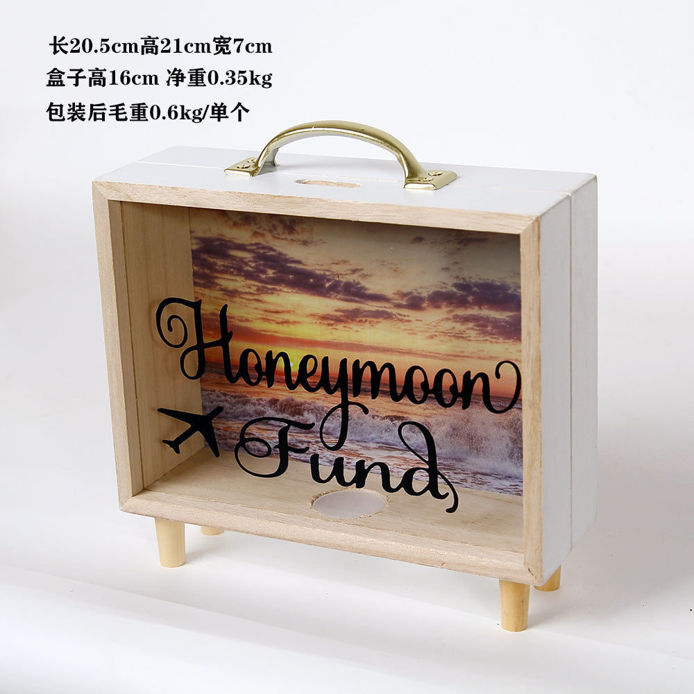 Nordic Creative Wooden Piggy Bank for Desktop Decor