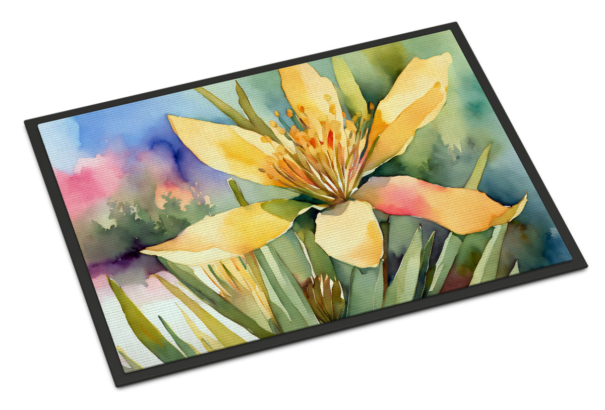 New Mexico Yucca Flower in Watercolor Doormat
