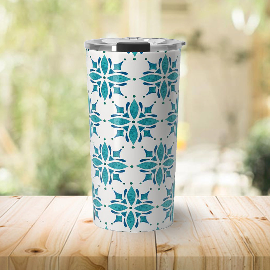 Teal Tile Travel Mug