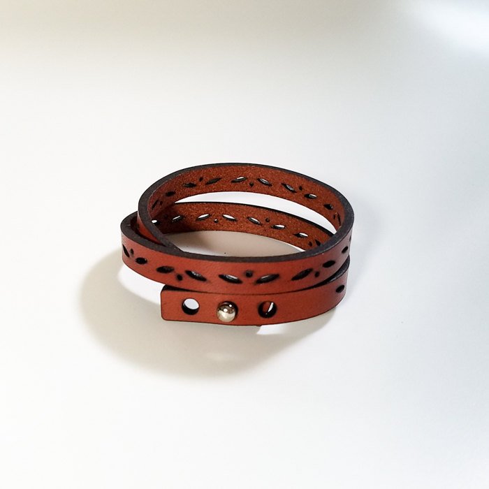 Leather Double Wrap Bracelet - sun & moon
