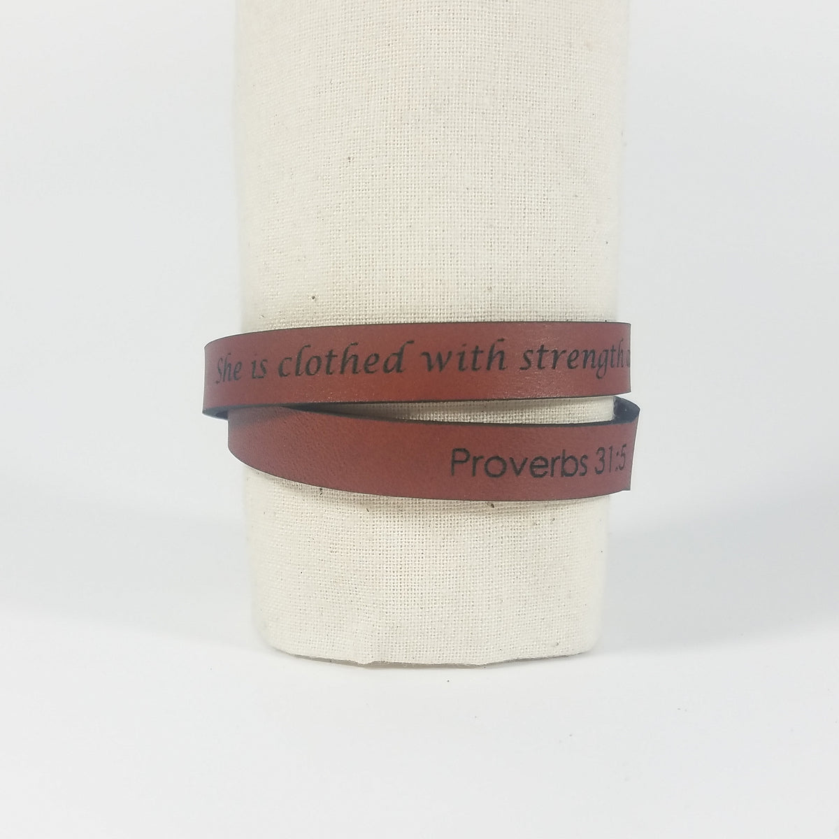 Spiritual Quote Wrap Bracelets - She is clothed with strength and dignity