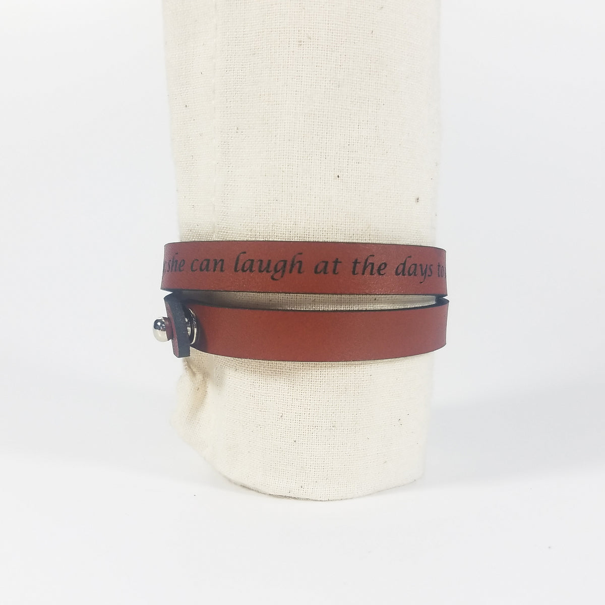 Spiritual Quote Wrap Bracelets - She is clothed with strength and dignity