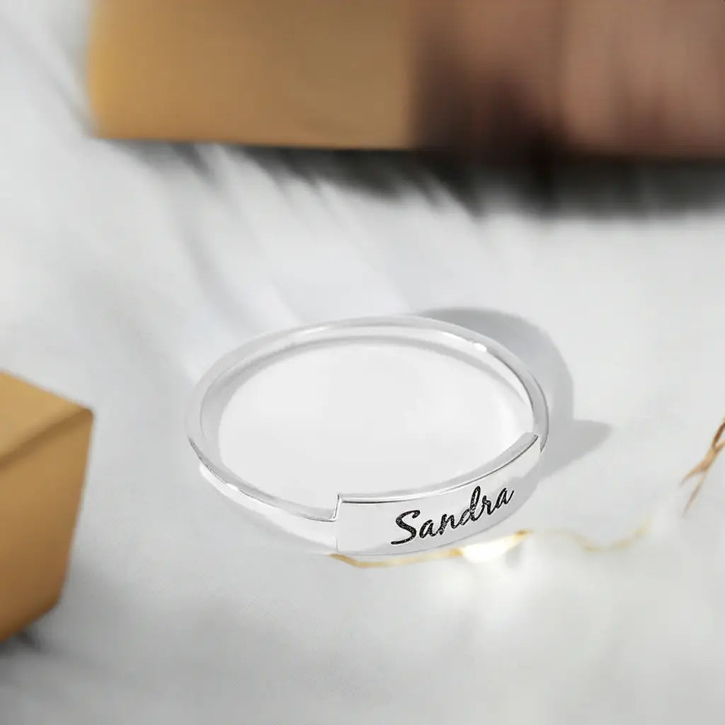 Full Silver Name-1 Ring - silver ring