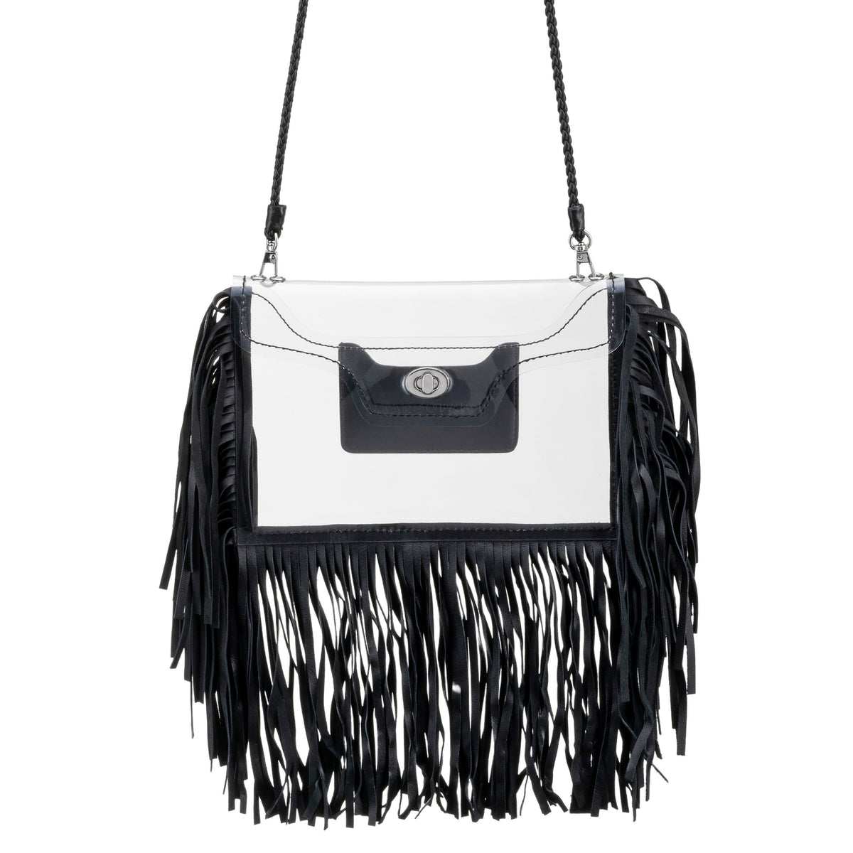 Clear Three Fringe Crossbody