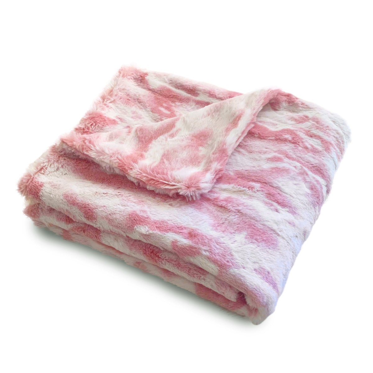 FAUX FUR MARBLEIZED BABY BLANKET IN GIFT BOX (MPB4)
