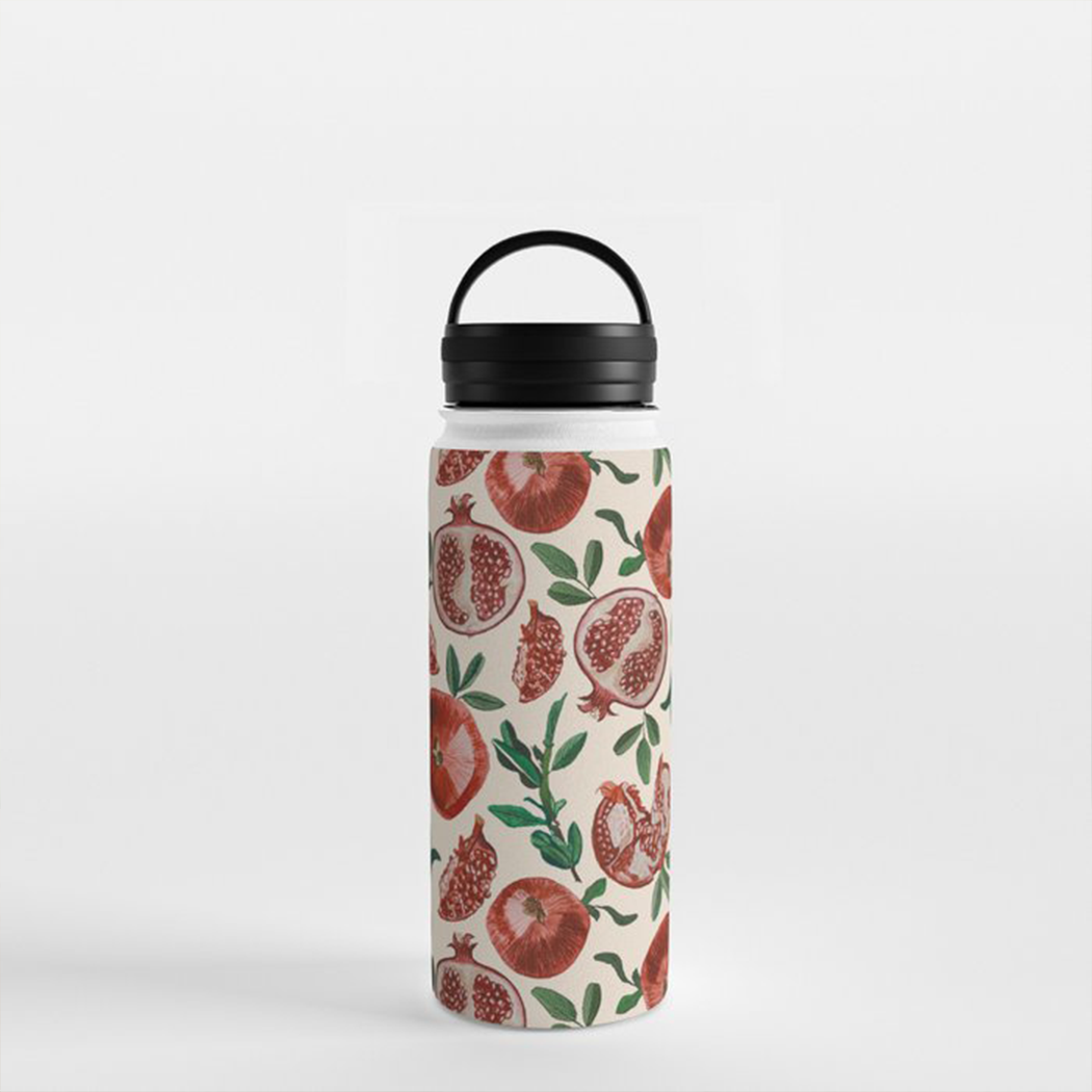 Pomegranate Handle Lid Water Bottle