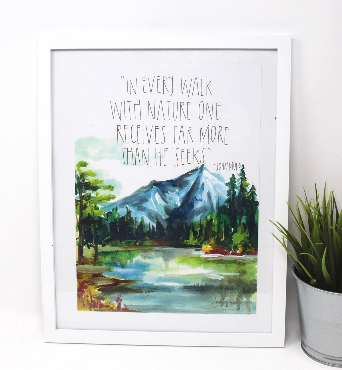 John Muir Art Print 8x10, Adventure Art, Home Decor, Outdoorsy Print, Quote Art