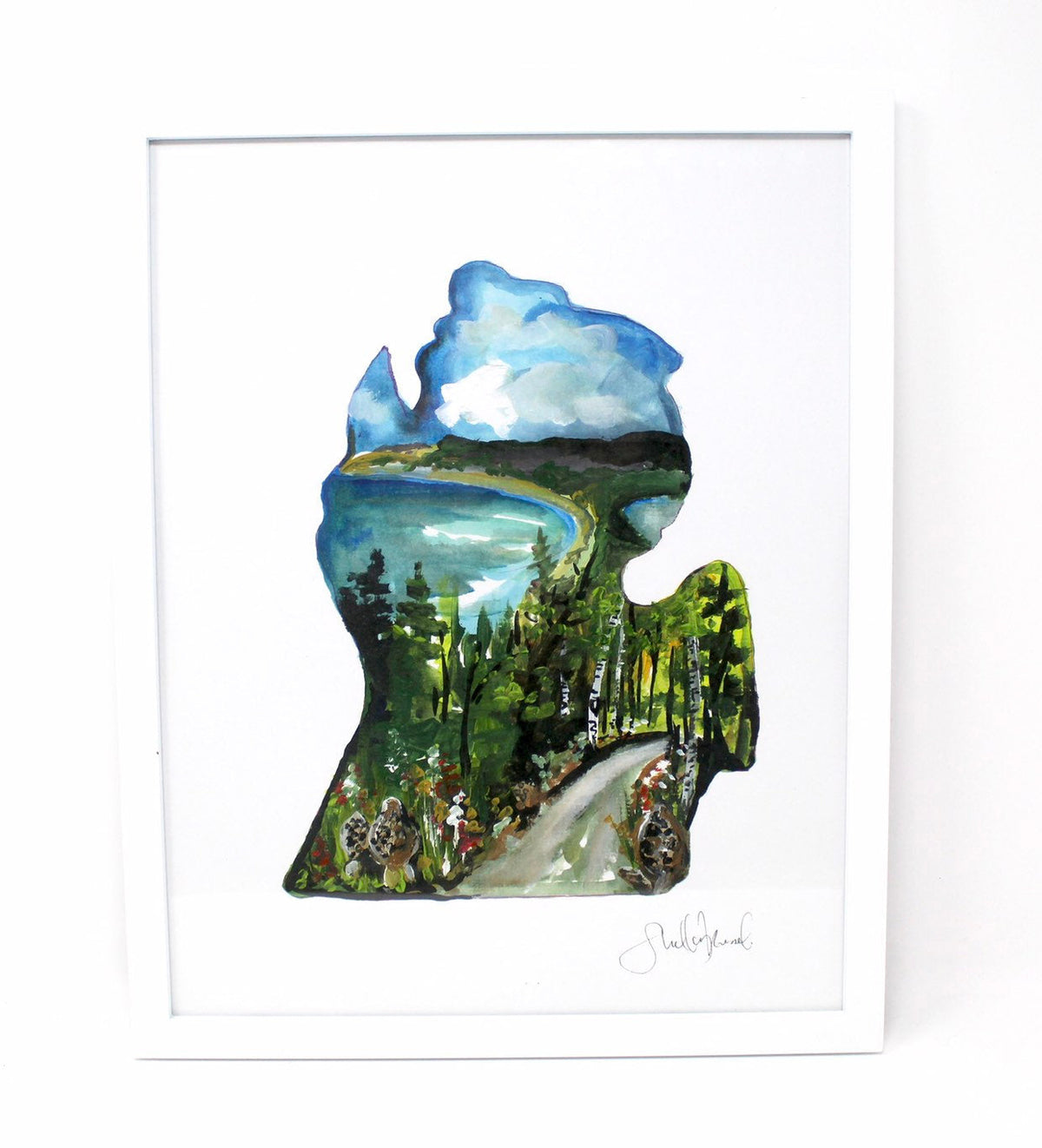Morel Mushroom Michigan Art Print 11x14in, Wall Decor, Michigan Artwork