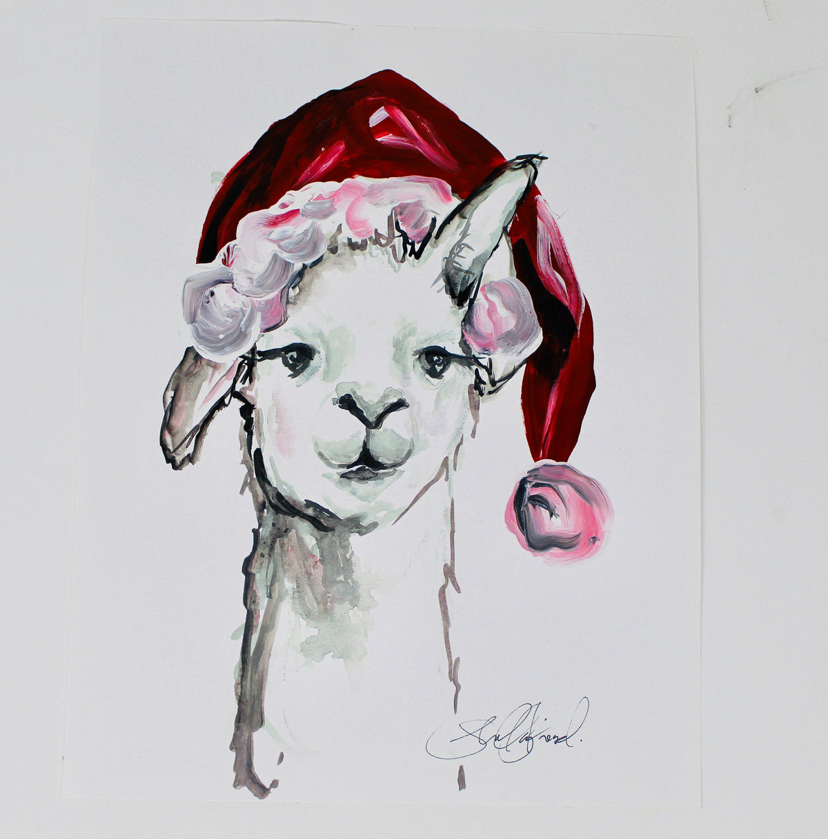 Christmas Collection- Christmas Llama , 11x14in Print, Christmas Decorations, Holiday Decor