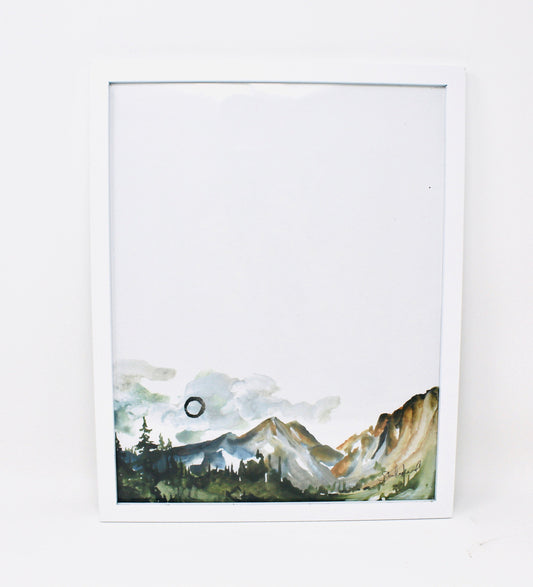 You Add The Words, Or Leave Simple Mountains, 11x14 Art Print, Watercolor Mountians
