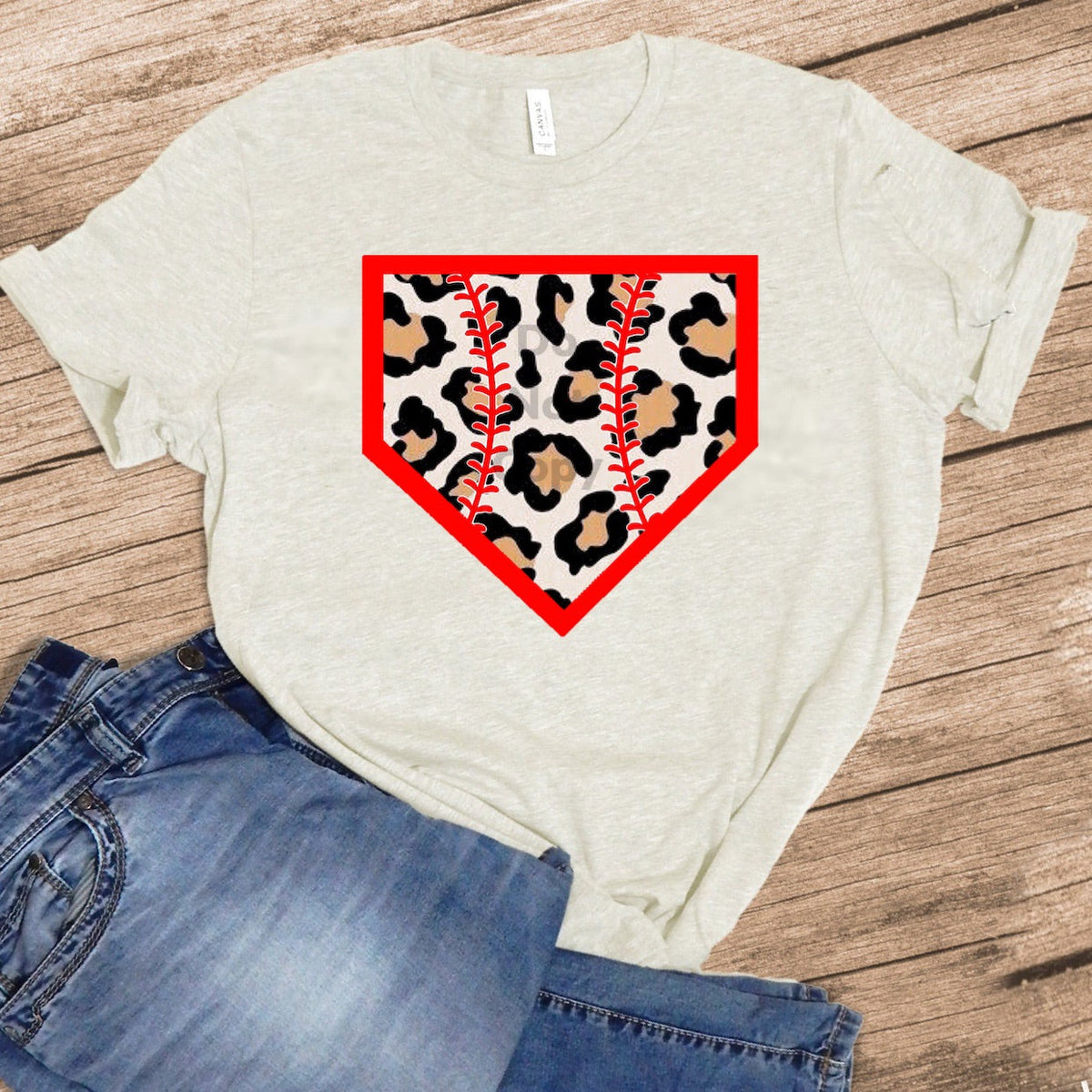Leopard Home Plate - Baseball - Oatmeal