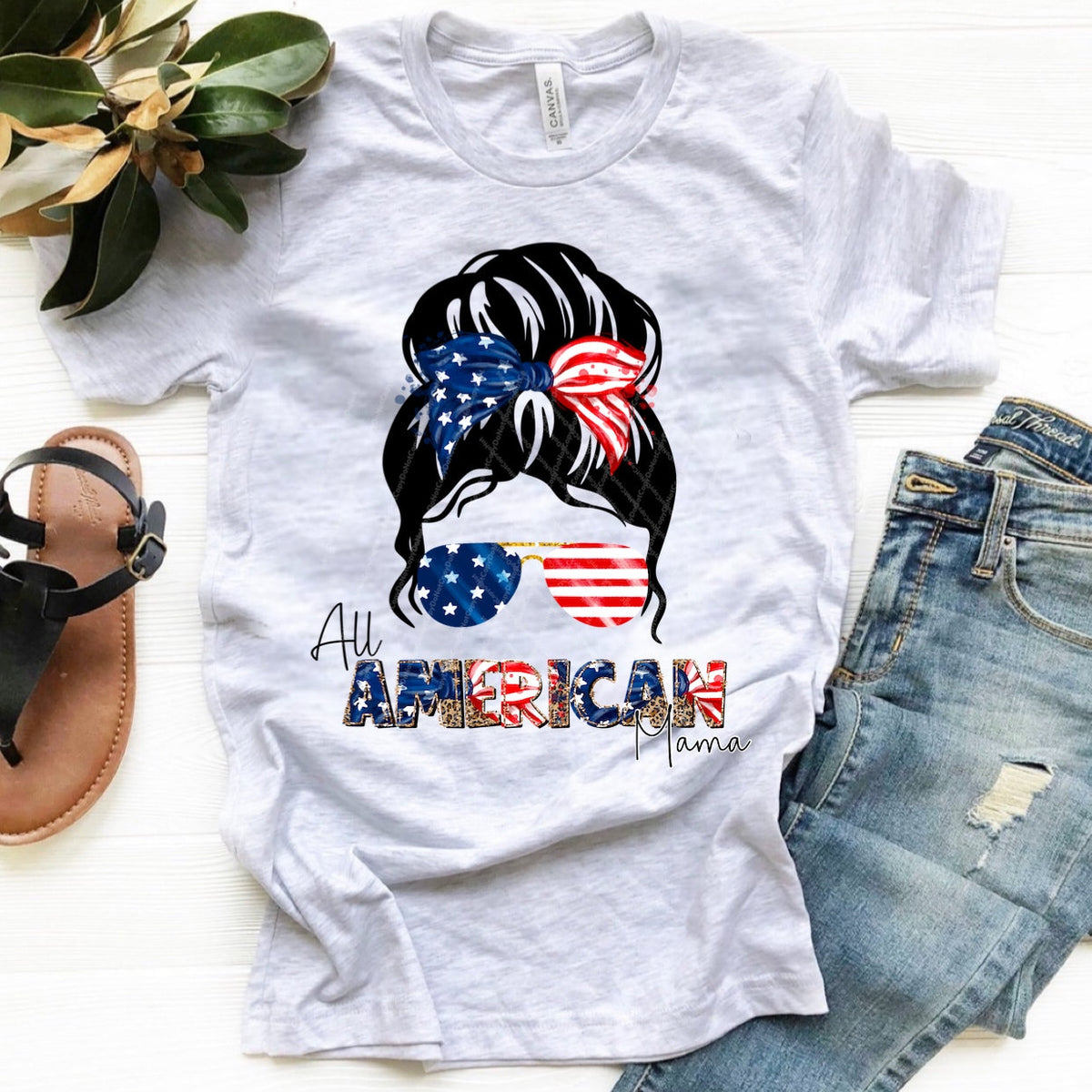All American Mama w/ Mom Bun