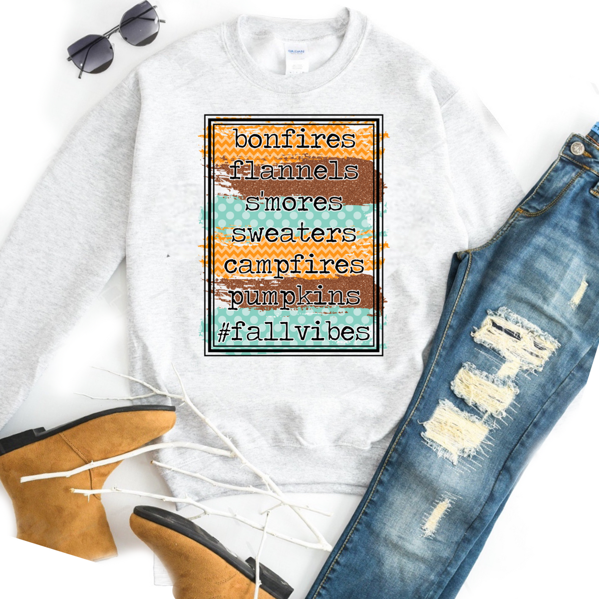 Fall Vibes - Bonfires Flannels Smores Sweaters Campfires Pumpkins