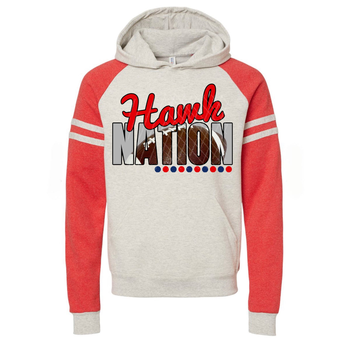 Hawk Nation w/ Red & Blue & Real Football - 10 Color Options