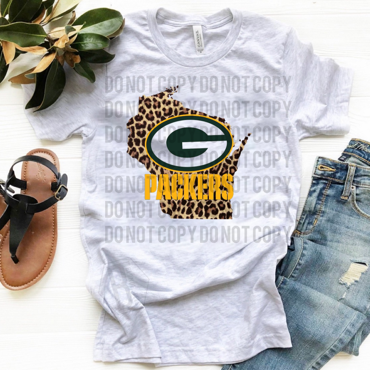 Green Bay Packers w/ Leopard - Ash Grey