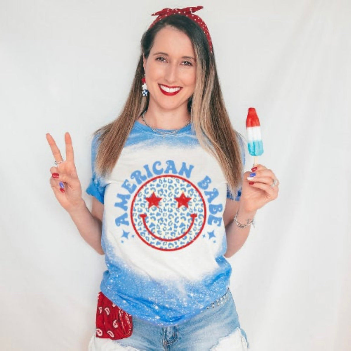 American BABE w/ Leopard Print Smiley