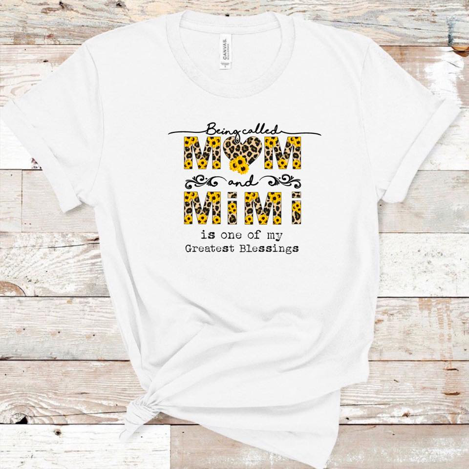 Being Called Mom & Mimi Is One Of My Greatest Blessings w/ Sunflower Background