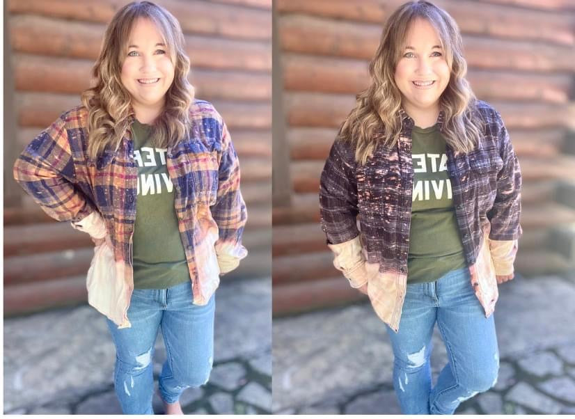Drip Splatter/ Bottom / Sleeves - Acid Wash Flannel