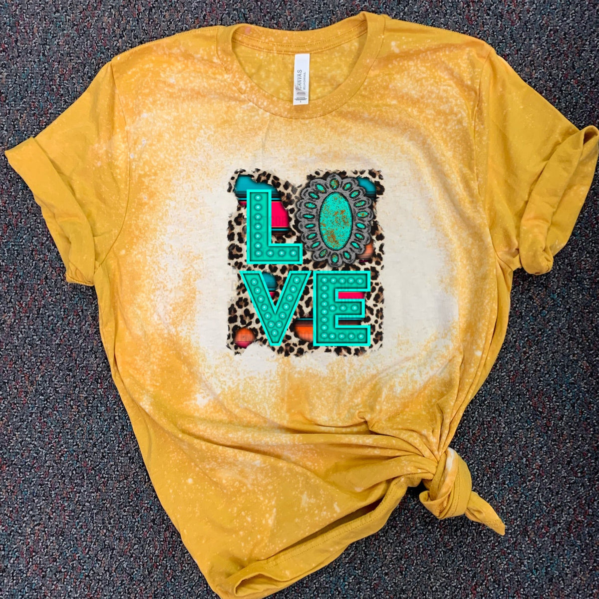 Love w/ Turquoise Leopard & Serape Background