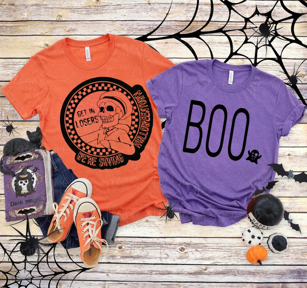 Get In Losers We're Saving Halloweentown (Full Front) - Black Ink