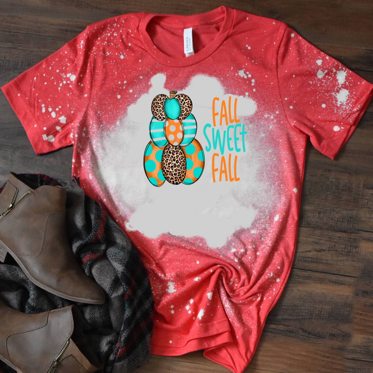 Fall Sweet Fall - Teal Burnt Orange & Leopard Pumpkins