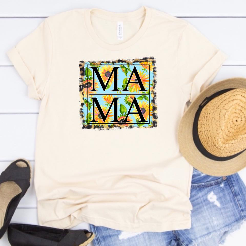 MAMA - w/ Sunflower and Leopard Background